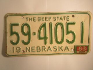 License Plate Car Tag 1963 Nebraska 59 41051 [z281a]