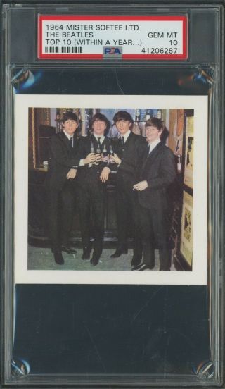 1964 Mister Softee Ltd The Beatles Top 10 (within A Year) Psa 10 Gem