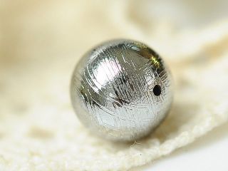 Natural Gibeon Iron Meteorite Round Bead Only One 14mm 8.  5g