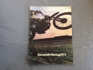 1973 Kawasaki Racing Brochure H2r 750 F12mx 450 Brad Lackey Yvon Duhamel Kx H2