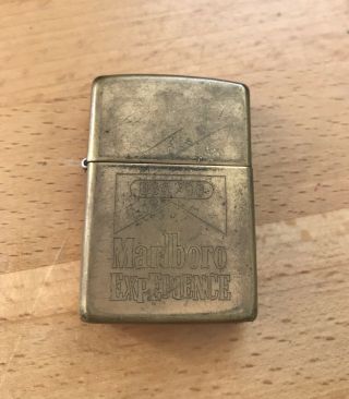 Zippo Lighter Brass ‘marlboro Experience Usa 96’ 1995 Pre Owned Aged Character