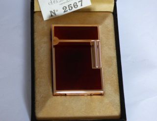 S.  T.  Dupont L2 Small Lighter Laque De Chine/rose Gold Trim - Boxed - Papers