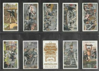Player 1905 Scarce Full 50 Card Set " Life On Board A Man Of War In 1805 & 1905