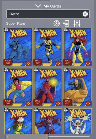 Topps Digital - Marvel Xmen Retro Cards First Printing (250cc).  W/ Reward