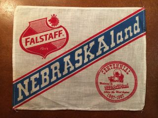 1867 - 1967 Nebraska Falstaff Beer Nebraskaland Centennial Hankerchief