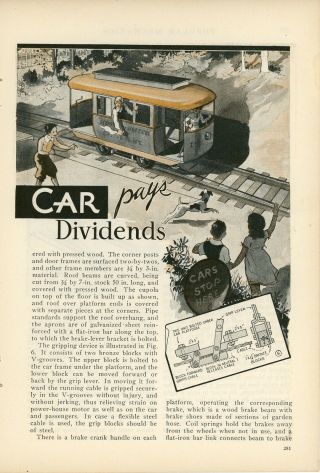 1933 How To Build Backyard Cable Car Streetcar Trolley Railway Toy Kids Vintage