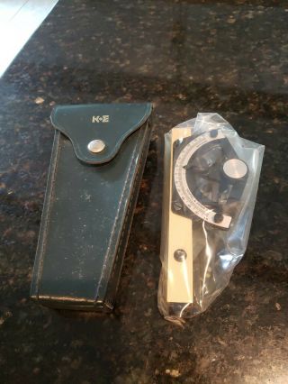 Nos Vintage Keuffel & Esser Co.  Inclinometer Level Surveying Tool Leather Case