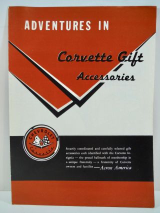 Rare Vintage Brochure Adventures In Corvette Gift Accessories 1950s 60s
