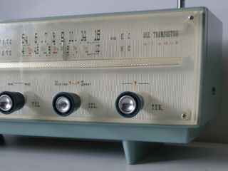 AWESOME BLUE 1960 SANYO 7S - 23 MW,  SW SHORTWAVE MANTEL 7 - TRANSISTOR RADIO A1 2