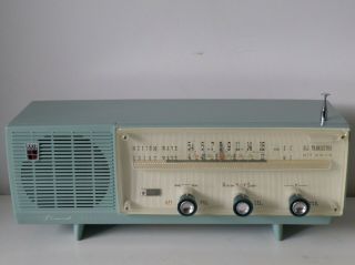 AWESOME BLUE 1960 SANYO 7S - 23 MW,  SW SHORTWAVE MANTEL 7 - TRANSISTOR RADIO A1 4