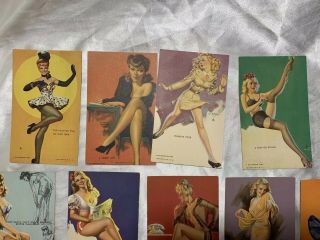 14 Vintage Uncirculated Mutoscope Arcade Pinup Girl Cards 1940 s semi - nude Lady 3
