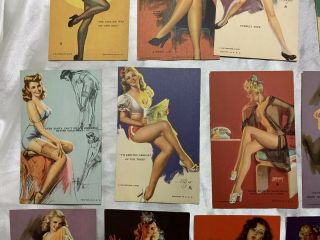 14 Vintage Uncirculated Mutoscope Arcade Pinup Girl Cards 1940 s semi - nude Lady 4