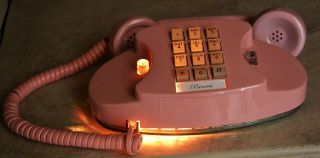 Western Electric Pink Princess Telephone - Lights Up - Plug - N - Play Ready
