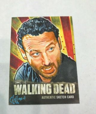 Cryptozoic The Walking Dead Season 2 Rick Grimes 1/1 Sketch Card Chris Hoffman