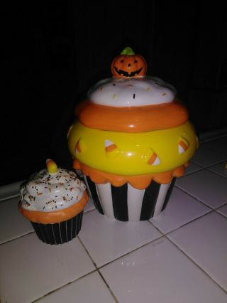 Halloween Cookie Jar Kohls Ceramic Cupcake With Candle