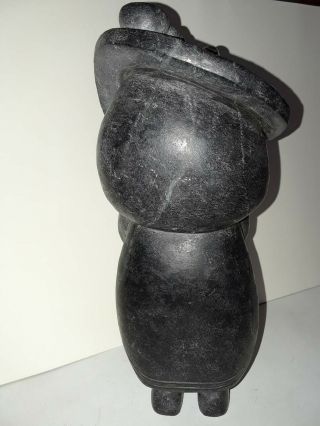 Inuit Carving Soapstone Mother And Child 11