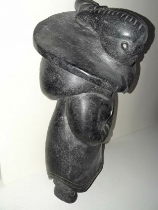 Inuit Carving Soapstone Mother And Child 6