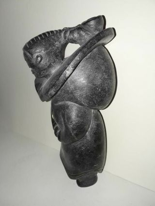 Inuit Carving Soapstone Mother And Child 8
