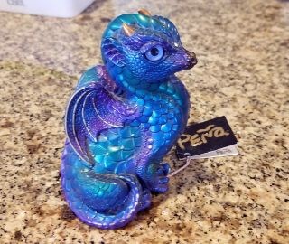 Windstone Editions Peacock Blue Baby Dragon Signed 1997