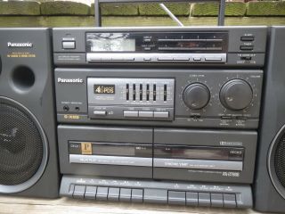 Panasonic RX - CT980 XBS Boombox EQ AM/FM Radio Double Cassette aux input 5