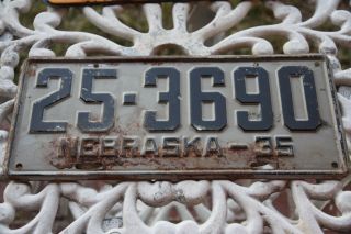 1935 Nebraska License Plate 