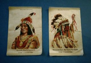 3 Old antique Native American Indian silk tobacco advertisement Zira Cigarettes 2