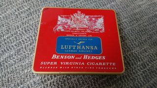 Vintage Lufthansa Airways German Plane Airline Benson & Hedges Cigarette Tin