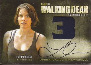 2014 Walking Dead Season 3 Autograph Wardrobe Costume Am2 Lauren Cohan Maggie