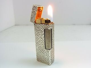 DUNHILL Rollagas Lighter Sterling Silver 925 Gas leaks W/4p O - rings & Box etc 2
