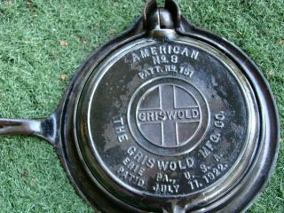 Griswold 8 Waffle Iron Block Logo Low Base Pat.  151 1922 Cleaned And Seasoned