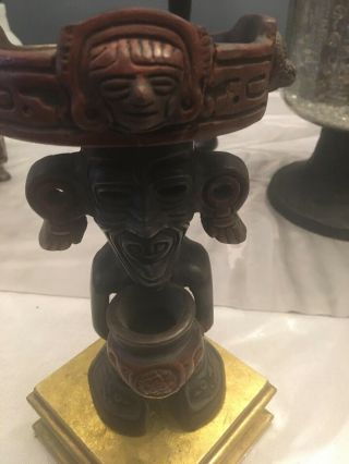 Vintage Terracotta Clay Pottery Aztec Mayan Figure 8”