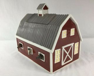 Rare Montana Lifestyles Red Horse Barn Large Porcelain Cookie Jar