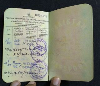 1984 DIPLOMATIC PASSPORT OF LAW MINISTER S.  PIRZADA,  ATTORNEY GENERAL OF PAKISTAN 7