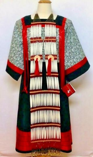 Native American Regalia Nakoda Made Ladies Deluxe Dress & Breastplate Set 18 - 20