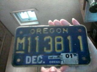 2012 Oregon Motorcycle License Plate