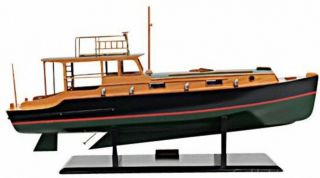 Hemingway Pilar Fishing Boat Model,  Detailed,  Handmade Display - Ready On Stand