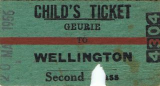 Railway Tickets A Trip From Guerie To Wellington By The Old Nswgr In 1956