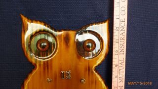 Vintage Wood Owl Clock High Shine Mid Century Collectible Clock Hand Crafted