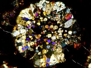 Meteorite NWA 5930 - CV3 Carbonaceous Chondrite Thin Section slide 5