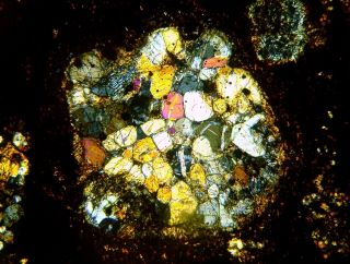 Meteorite NWA 5930 - CV3 Carbonaceous Chondrite Thin Section slide 6