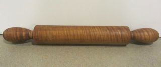 Antique Aafa Tiger Maple Rolling Pin Solid Wood