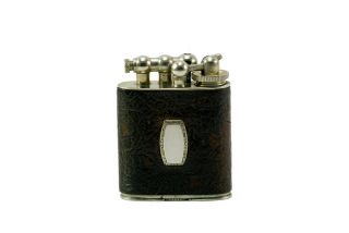 Marathon Liter Lighter Brown Leather With Blank Initial Panel