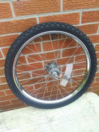Vintage Muscle Bike Rear Wheel,  Tire 20 X 2.  125 Knobby Huffy Murray Schwinn