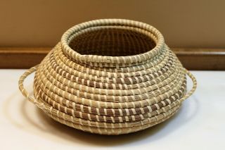 Vintage Gullah Charleston,  Sc Double Handled Sweet Grass Basket/excellent