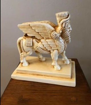 Ebros Ancient Assyrian Lamassu Bull Statue 8.  5 " L Decor Collectible Figurine