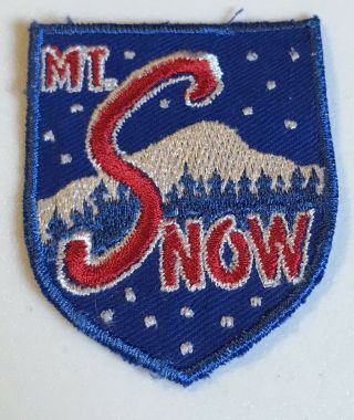 Mount Mt Snow Vintage Nos Skiing Ski Patch Vermont Resort Souvenir Travel