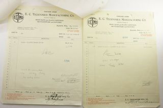 1933 Lamson Goodnow E C Tecktonius Mfg Racine Wi Purchase Orders Ephemera P942d