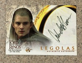 Topps Lord Of The Rings Fellowship Orlando Bloom As Legolas Auto Autograph Card