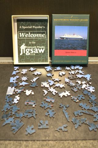 Wentworth 75 Piece Wooden Jigsaw Puzzle 4.  5 X 7 (120 X 175mm) Rms Queen Mary 2