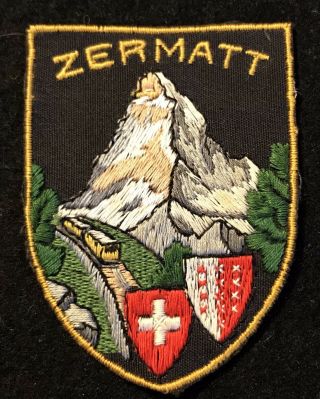 Zermatt Vintage Skiing Ski Patch Switzerland Mountain Souvenir Travel Ecusson